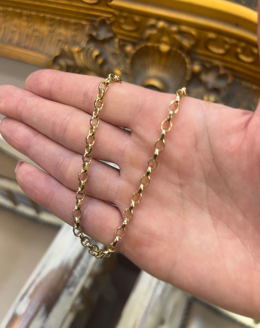 Women’s 9ct Classic Yellow Gold Diamond Cut Belcher Chain Necklace - 17g 20” - Hyman’s Jewellers