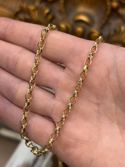 Women’s 9ct Classic Yellow Gold Diamond Cut Belcher Chain Necklace - 17g 20” - Hyman’s Jewellers