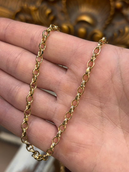 Women’s 9ct Classic Yellow Gold Diamond Cut Belcher Chain Necklace - 17g 20” - Hyman’s Jewellers