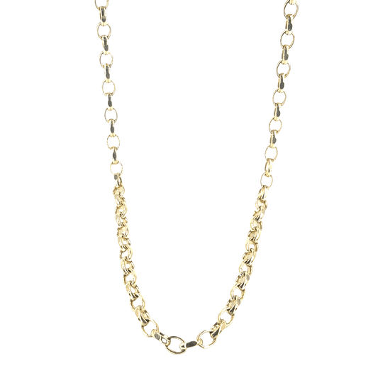 Women’s 9ct Classic Yellow Gold Diamond Cut Belcher Chain Necklace - 17g 20” - Hyman’s Jewellers