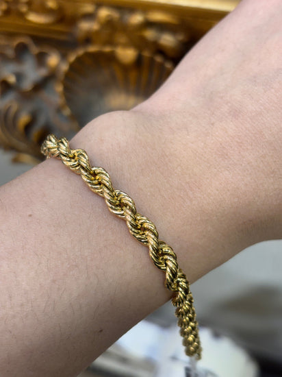 Women’s 9ct Classic Yellow Gold Rope Bracelet - 8.7g - Hyman’s Jewellers
