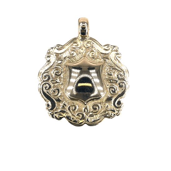Womens 9ct Ornate Rose Gold Engraved Pendant - Hyman’s Jewellers