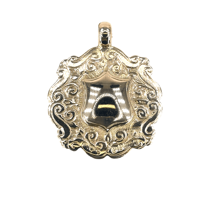Womens 9ct Ornate Rose Gold Engraved Pendant - Hyman’s Jewellers