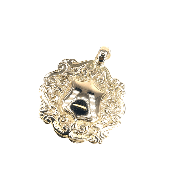 Womens 9ct Ornate Rose Gold Engraved Pendant - Hyman’s Jewellers