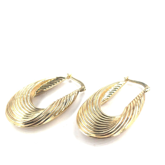 Women’s 9ct Tellow Gold Hoop Earrings - 4.6g - Hyman’s Jewellers