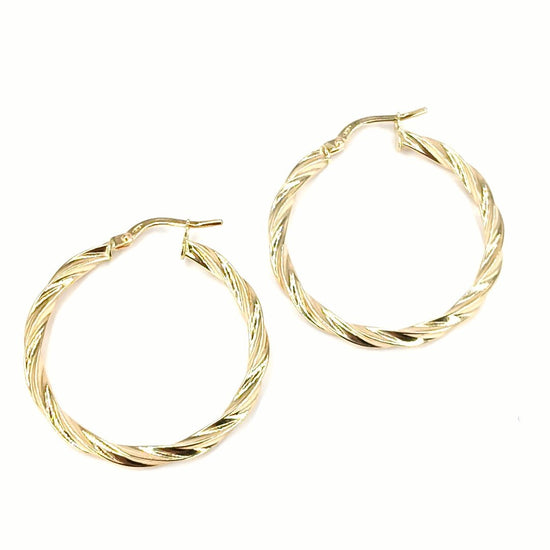 Women's 9ct Twisted Yellow Gold Hoop Earrings - Hyman’s Jewellers