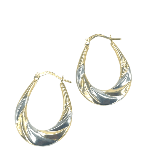 Women’s 9ct Two - Tone Gold Hoop Earrings - Hyman’s Jewellers