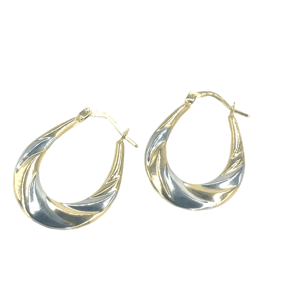 Women’s 9ct Two - Tone Gold Hoop Earrings - Hyman’s Jewellers