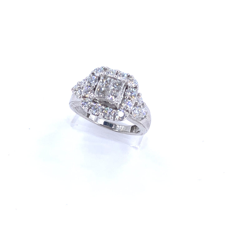 Women’s 9ct white Gold Diamond Cluster Ring - 1.70ct 5.3G - Hyman’s Jewellers