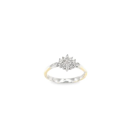 Women’s 9ct White Gold Diamond Cluster Ring - 2.7g 0.10ct Size L - Hyman’s Jewellers