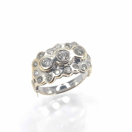 Women’s 9ct White Gold Diamond Fancy Rub Over Ring - 1.00ct - Hyman’s Jewellers