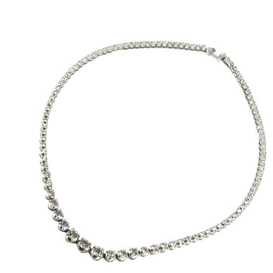 Women’s 9ct White Gold Diamond Tennis Necklace - 30g 8.93cts - Hyman’s Jewellers