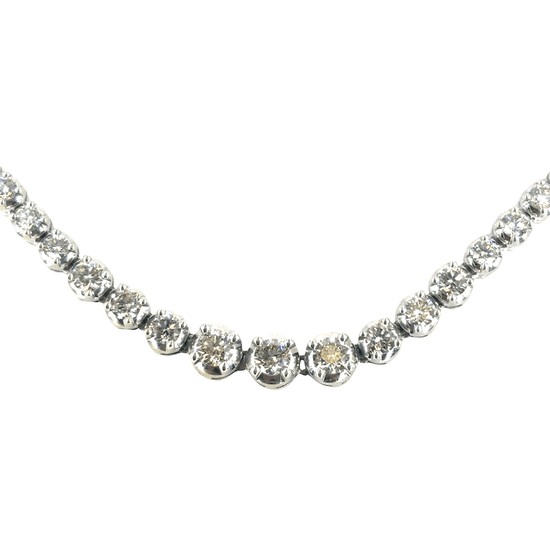 Women’s 9ct White Gold Diamond Tennis Necklace - 30g 8.93cts - Hyman’s Jewellers
