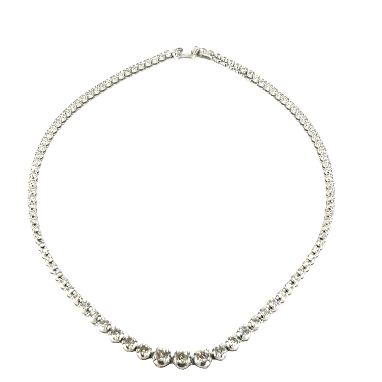 Women’s 9ct White Gold Diamond Tennis Necklace - 30g 8.93cts - Hyman’s Jewellers