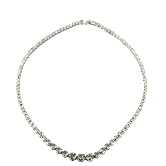 Women’s 9ct White Gold Diamond Tennis Necklace - 30g 8.93cts - Hyman’s Jewellers