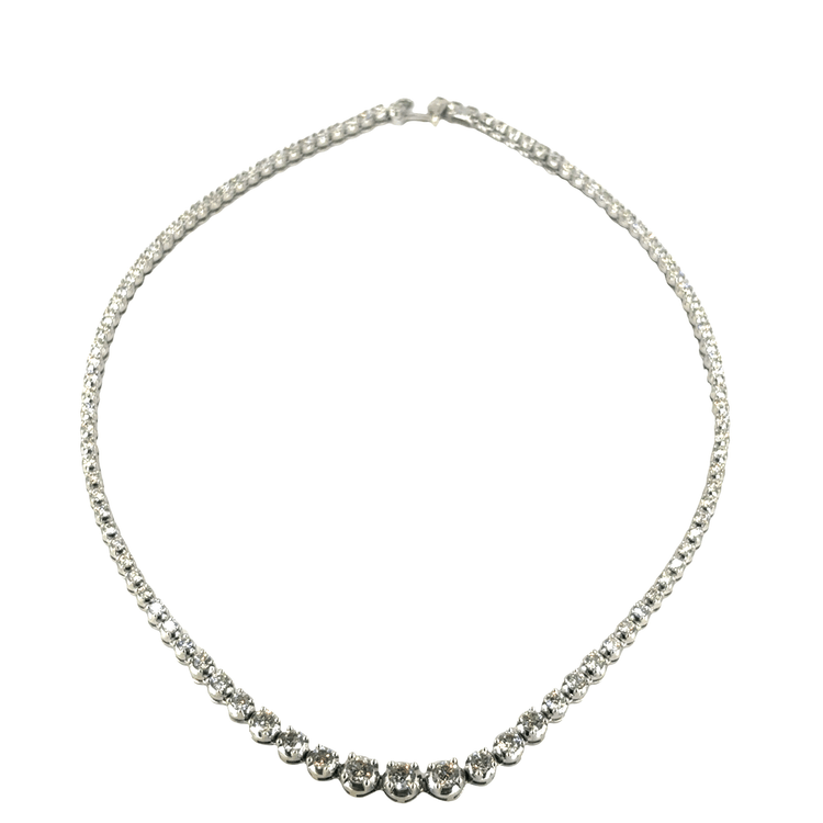 Women’s 9ct White Gold Diamond Tennis Necklace - 30g 8.93cts - Hyman’s Jewellers