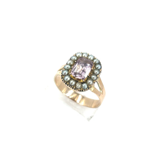 Women’s 9ct Yellow Gold Amethyst Pearl Dress Ring - 4.6g - Hyman’s Jewellers