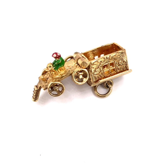 Women’s 9ct Yellow Gold Articulated ‘Gypsy’ Carriage Charm - 3.8g - Hyman’s Jewellers
