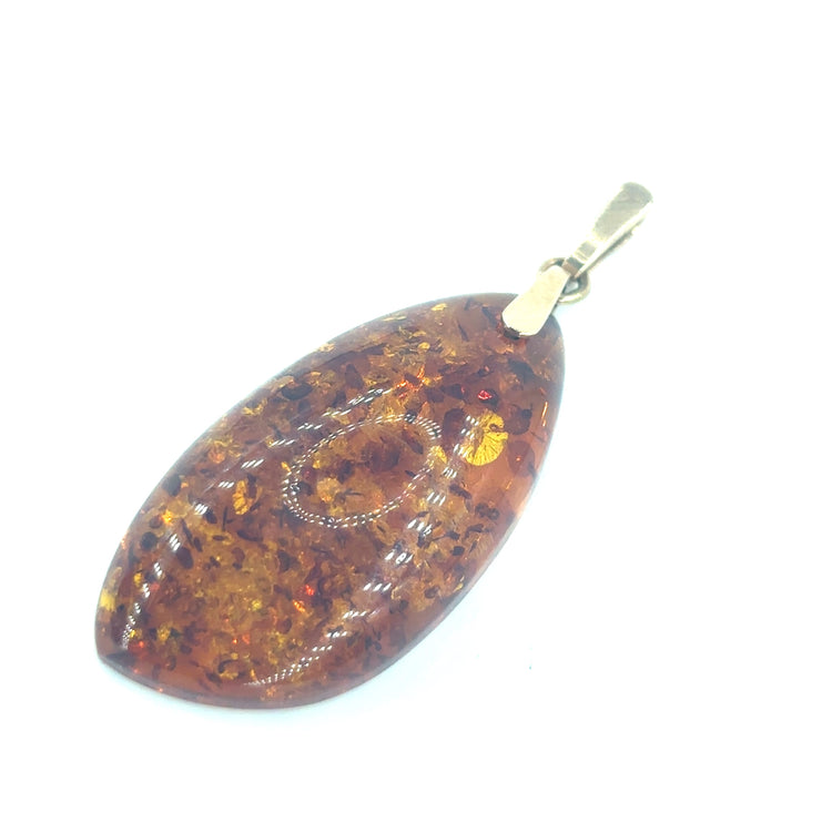 Women’s 9ct Yellow Gold Baltic Amber Pendant - 5g - Hyman’s Jewellers