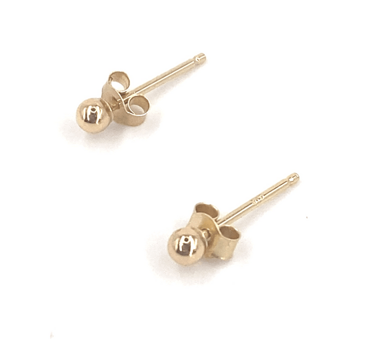 Women’s 9ct Yellow Gold Bead Studs - 2.5mm - Hyman’s Jewellers