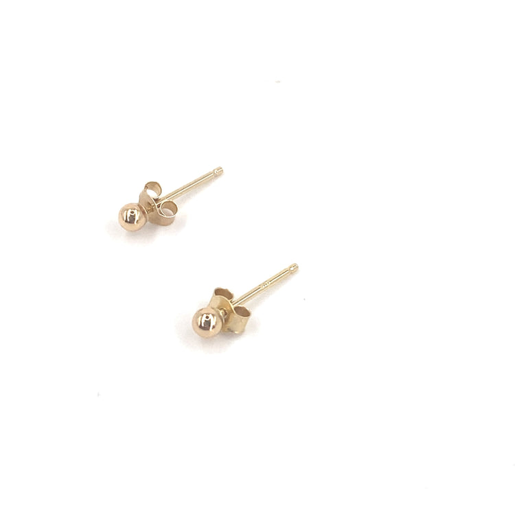 Women’s 9ct Yellow Gold Bead Studs - 2.5mm - Hyman’s Jewellers