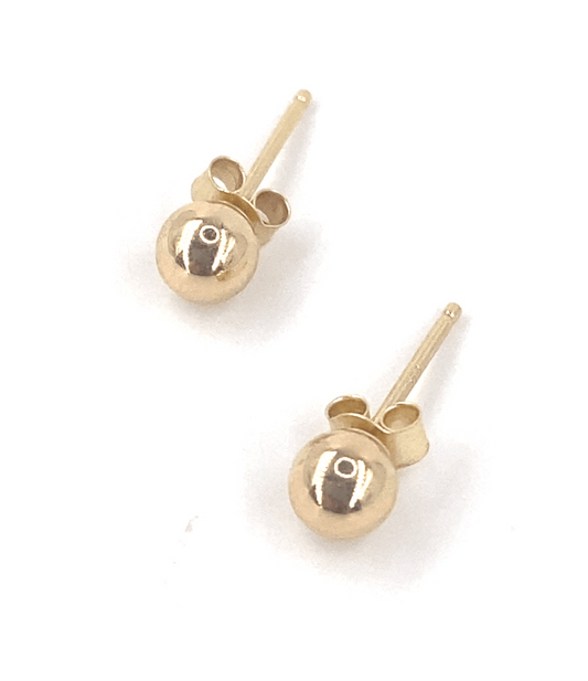 Women’s 9ct Yellow Gold Bead Studs - 4mm - Hyman’s Jewellers