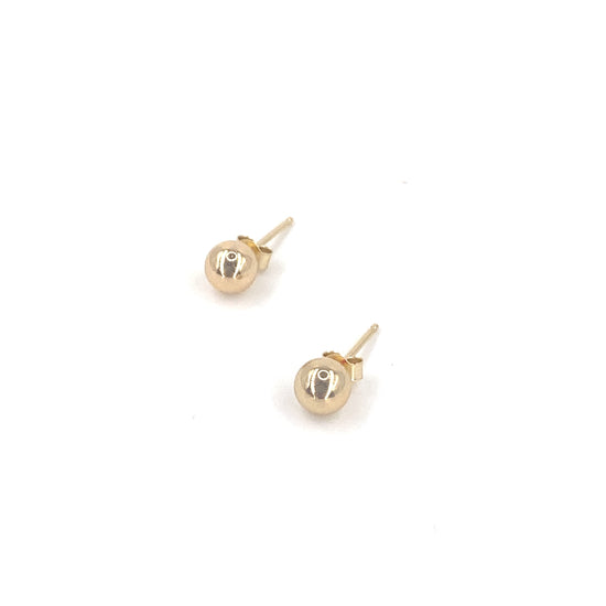 Women’s 9ct Yellow Gold Bead Studs - 5mm - Hyman’s Jewellers