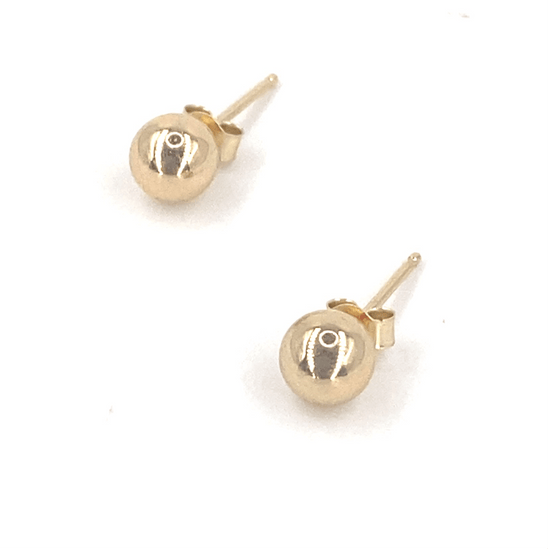 Women’s 9ct Yellow Gold Bead Studs - 5mm - Hyman’s Jewellers