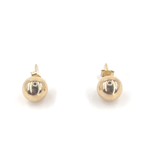 Women’s 9ct Yellow Gold Bead Studs - 8mm - Hyman’s Jewellers