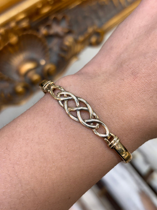 Women’s 9ct Yellow Gold Celtic Openwork Bangle - 8g - Hyman’s Jewellers