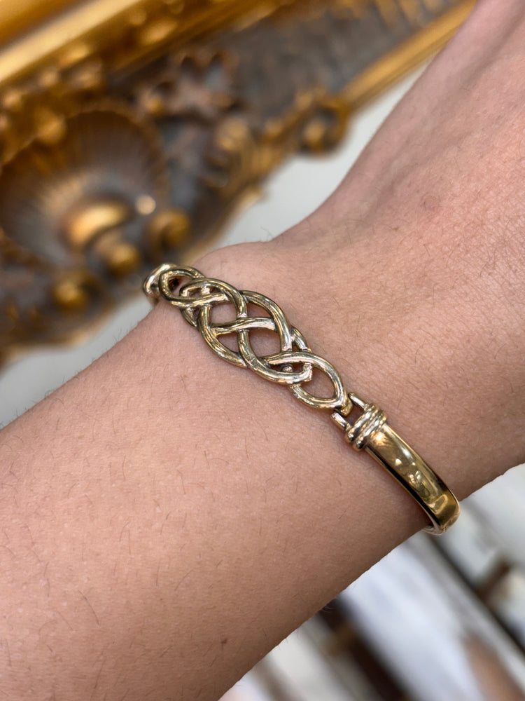 Women’s 9ct Yellow Gold Celtic Openwork Bangle - 8g - Hyman’s Jewellers