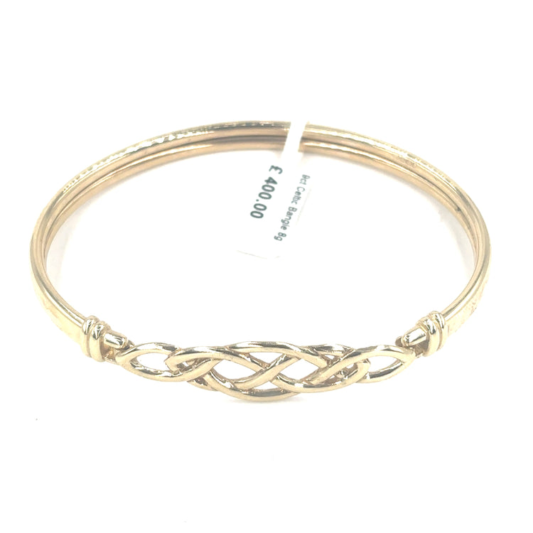Women’s 9ct Yellow Gold Celtic Openwork Bangle - 8g - Hyman’s Jewellers