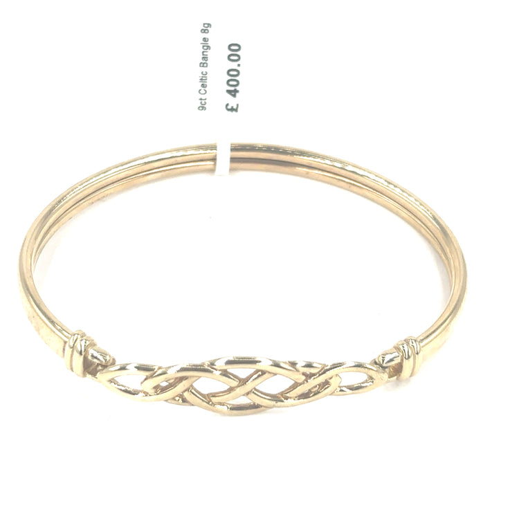 Women’s 9ct Yellow Gold Celtic Openwork Bangle - 8g - Hyman’s Jewellers
