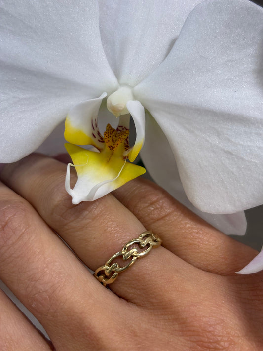 Women’s 9ct Yellow Gold Chain Link Ring - 4g - Hyman’s Jewellers