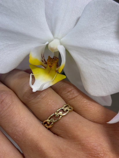 Women’s 9ct Yellow Gold Chain Link Ring - 4g - Hyman’s Jewellers