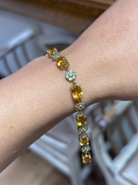 Women’s 9ct Yellow Gold Citrine Peridot Bracelet - Hyman’s Jewellers