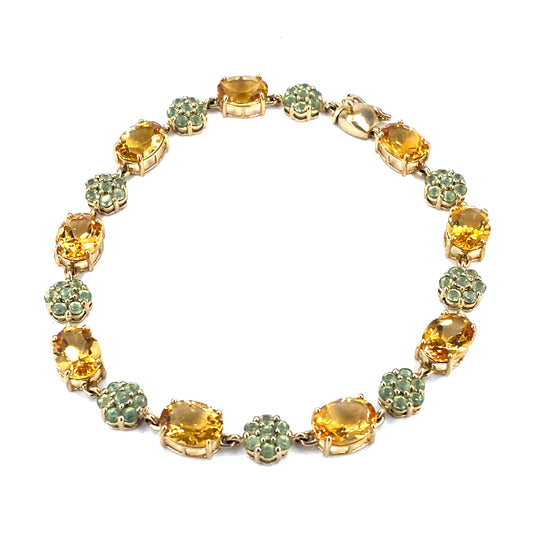 Women’s 9ct Yellow Gold Citrine Peridot Bracelet - Hyman’s Jewellers
