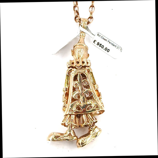 Women's 9ct Yellow Gold Clown Pendant Cz Eyes - Hyman’s Jewellers
