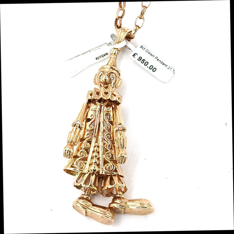 Women's 9ct Yellow Gold Clown Pendant Cz Eyes - Hyman’s Jewellers