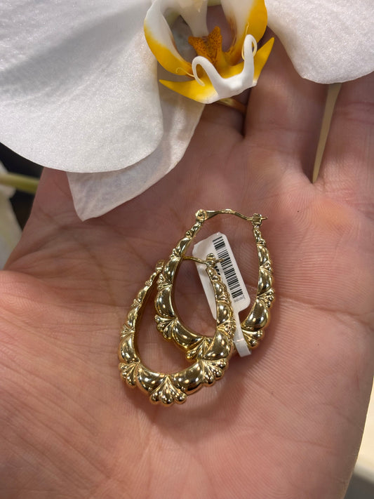 Women’s 9ct Yellow Gold Creole Hoop Earrings - 1.2g 3cm - Hyman’s Jewellers