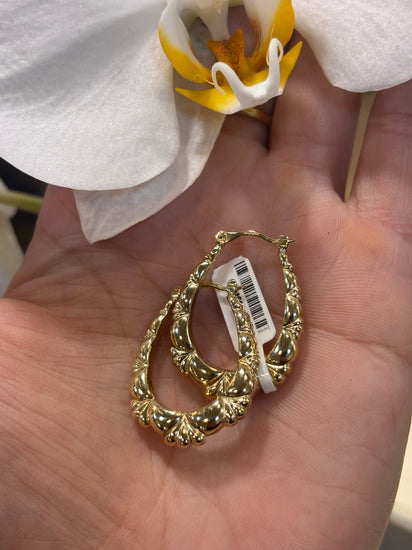 Women’s 9ct Yellow Gold Creole Hoop Earrings - 1.2g 3cm - Hyman’s Jewellers