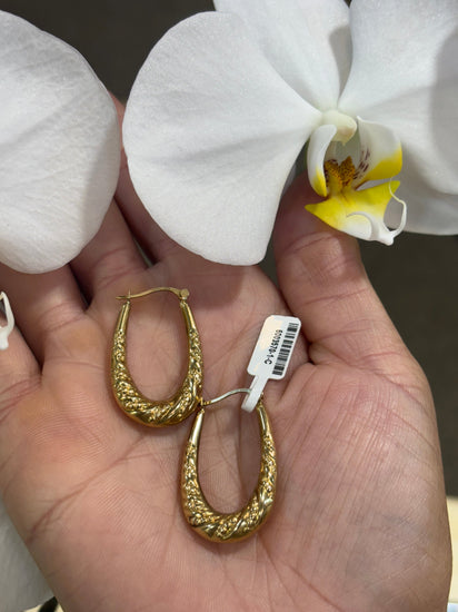 Women’s 9ct Yellow Gold Creole Hoop Earrings - 1.6g - Hyman’s Jewellers