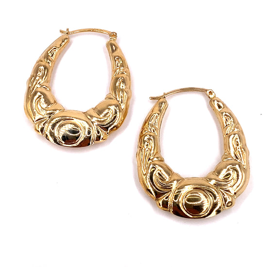 Women’s 9ct Yellow Gold Creole Hoops - 4.2g - Hyman’s Jewellers