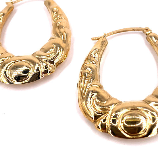 Women’s 9ct Yellow Gold Creole Hoops - 4.2g - Hyman’s Jewellers