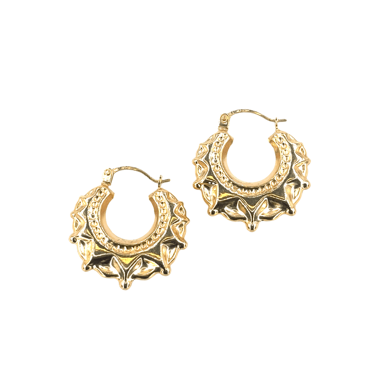 Women’s 9ct Yellow Gold Creole Spike Ball Hoop Earrings - Small - Hyman’s Jewellers