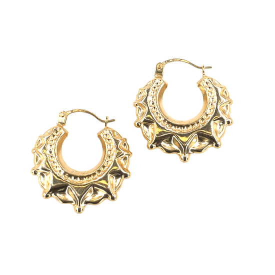 Women’s 9ct Yellow Gold Creole Spike Ball Hoop Earrings - Small - Hyman’s Jewellers