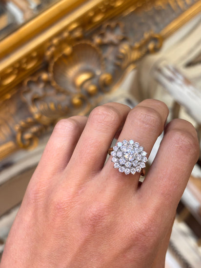 Womens 9ct Yellow Gold Cz Cluster Ring - 4.5g - Hyman’s Jewellers