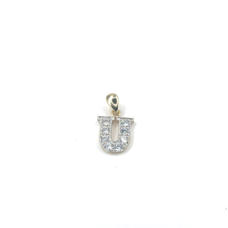 Women’s 9ct Yellow Gold Cz Set Initial Pendant - 1.2g - Hyman’s Jewellers