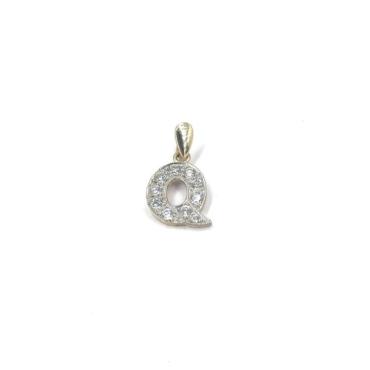 Women’s 9ct Yellow Gold Cz Set Initial Pendant - 1.2g - Hyman’s Jewellers