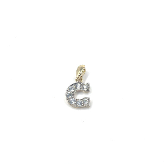 Women’s 9ct Yellow Gold Cz Set Initial Pendant - 1.2g - Hyman’s Jewellers
